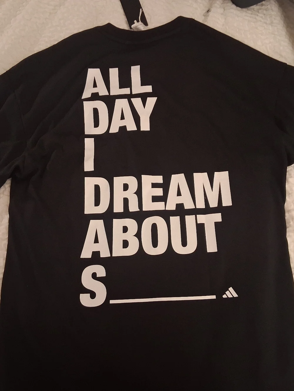 adidas Black Short Sleeve Tee with Small White Logo